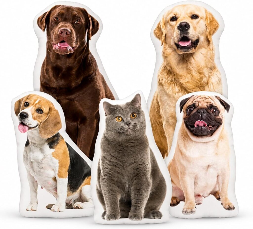 Custom pet photo pillow personalized with dog picture
