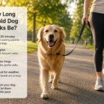 Dog walking guide showing how long dogs should walk based on age and activity level
