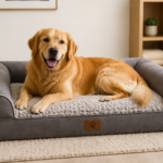 Best Orthopedic Dog Beds in 2026: 8 Supportive Picks for Better Sleep Golden retriever resting on an orthopedic dog bed