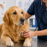 When Should You Take Your Dog to the Vet? Dog being examined by a veterinarian during a checkup