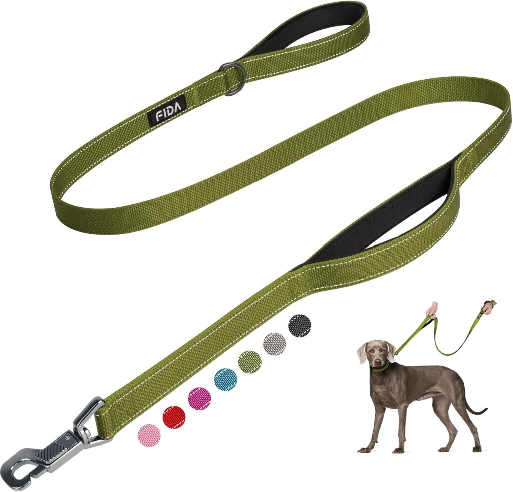 Fida heavy duty dog leash with dual padded handles