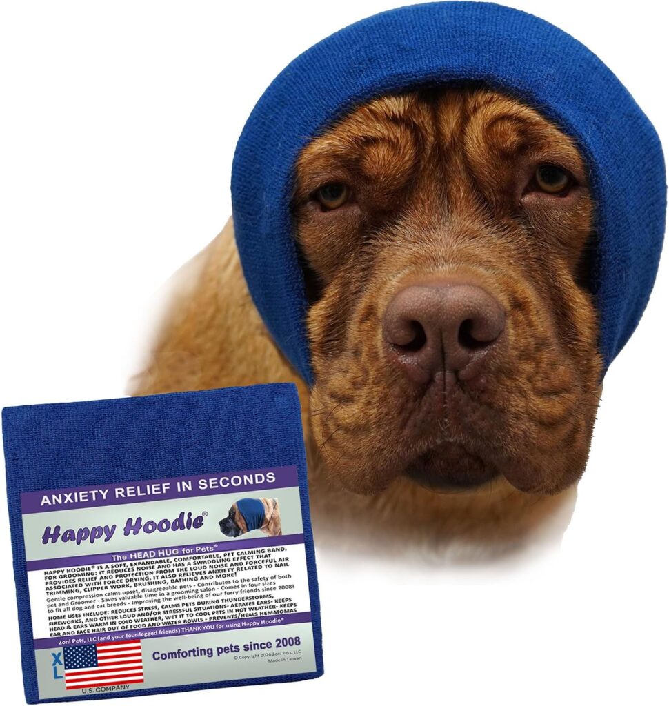 happy hoodie dog calming band