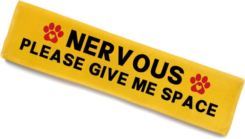 nervous dog give me space leash sleeve
