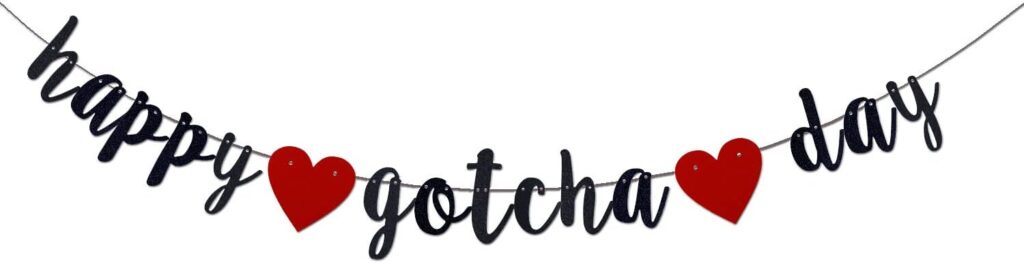 Best Gotcha Day Gifts for Dogs in 2026 Happy Gotcha Day banner with red hearts for dog adoption anniversary celebration