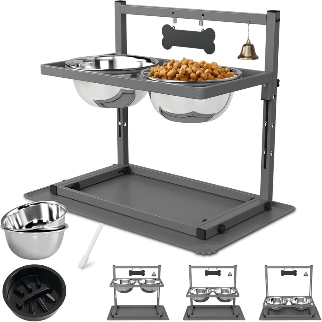 Best Elevated Slow Feeders for Large Dogs in 2026 SHAINFUN raised dog bowl stand with slow feeder for large dogs