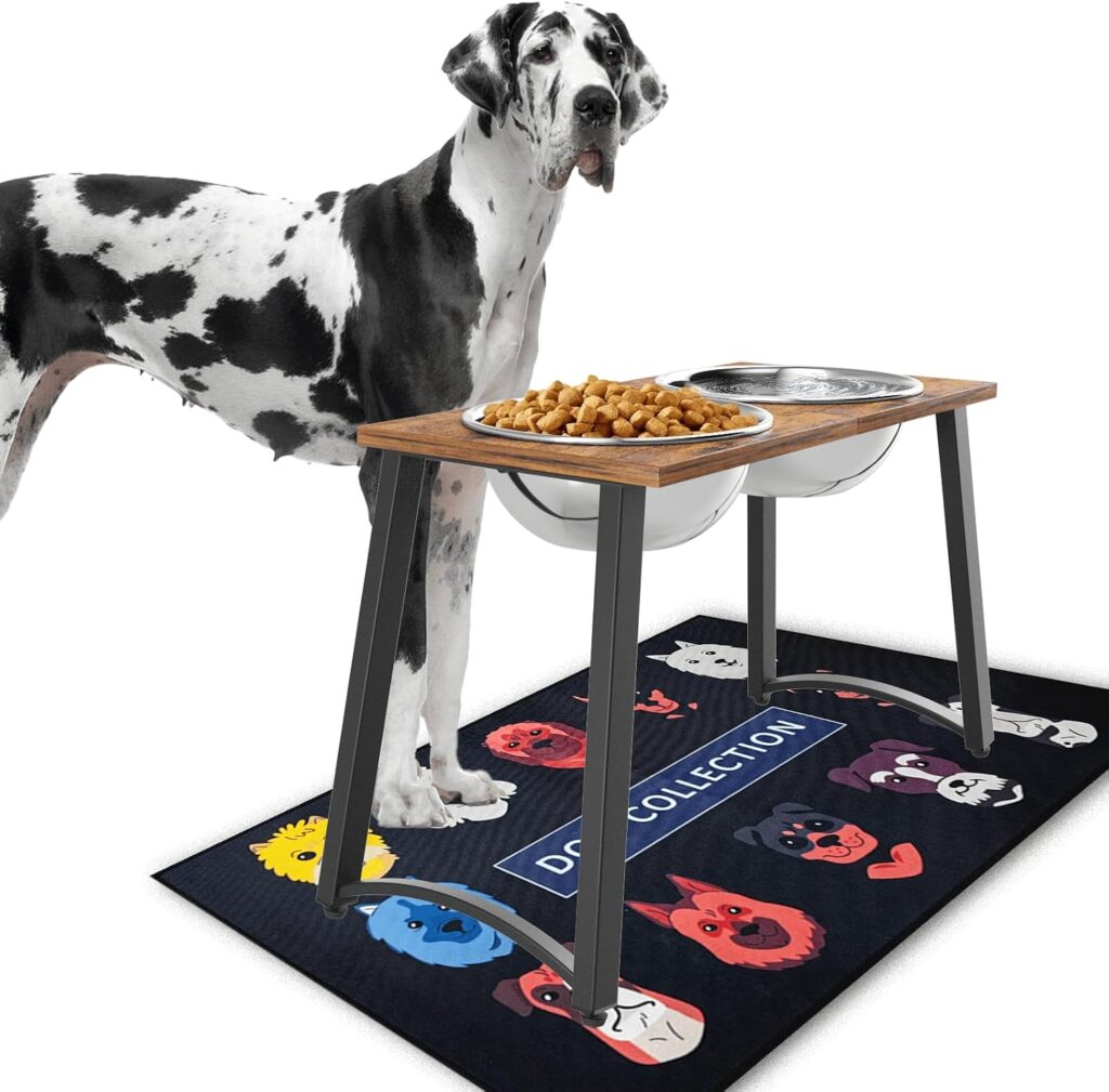 Best Elevated Slow Feeders for Large Dogs in 2026 TIDANT elevated dog bowls with spill-control mat for extra-large dogs