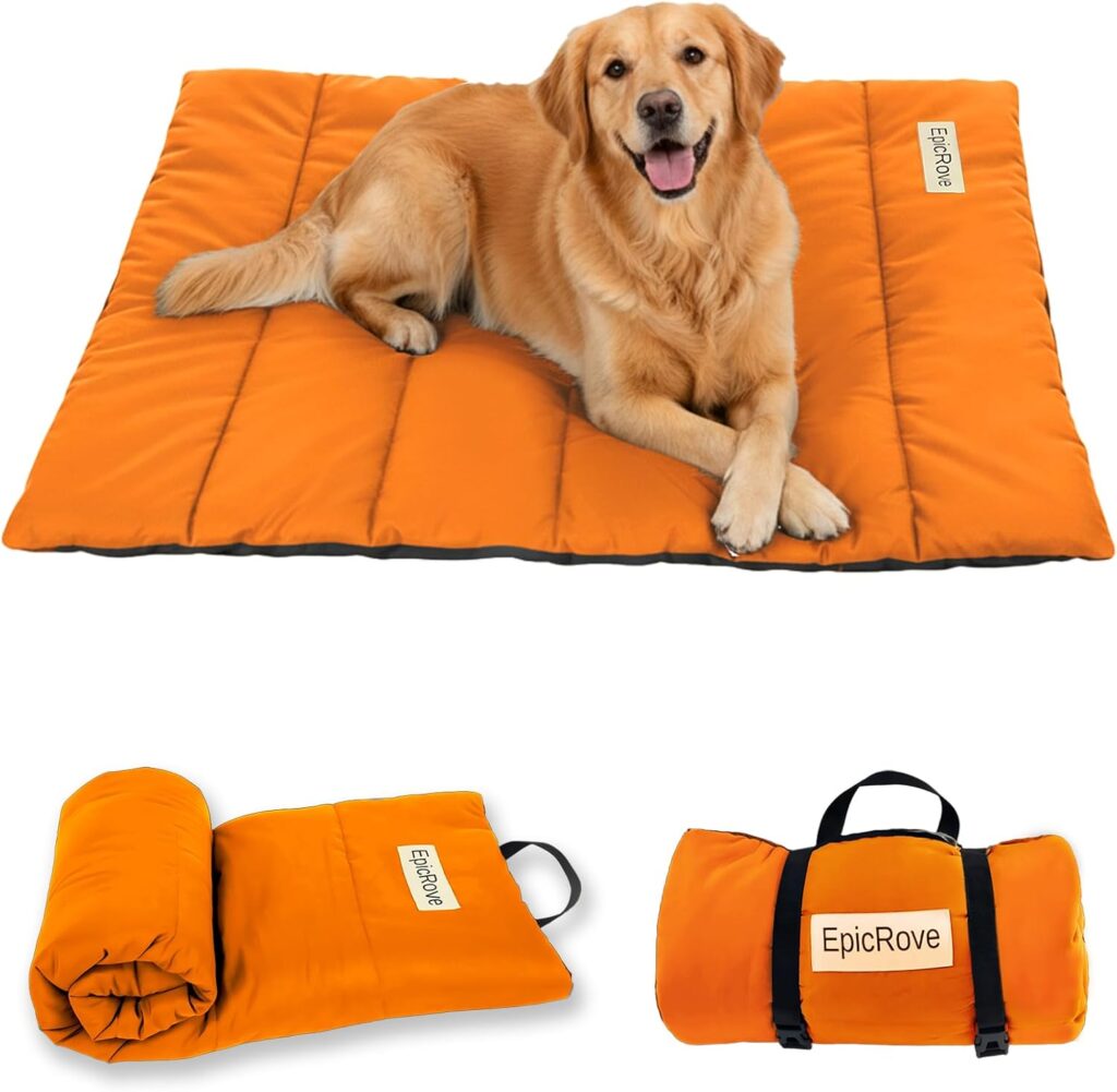 RovePad lightweight roll-up dog resting mat for hiking, camping and travel