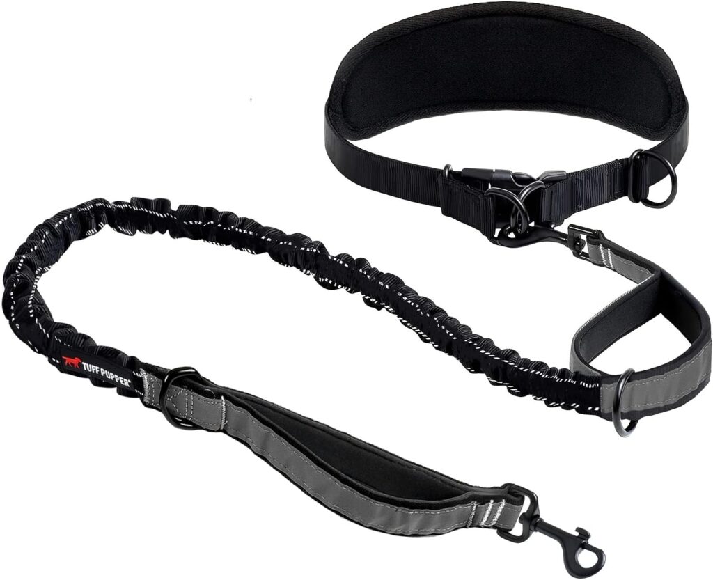 Tuff Pupper hands-free bungee dog leash with waist belt for hiking and walking