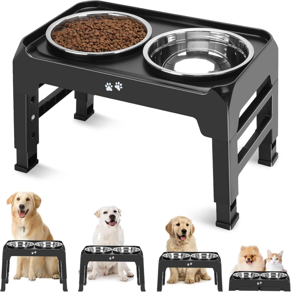COMESOON adjustable elevated dog bowls for senior dogs