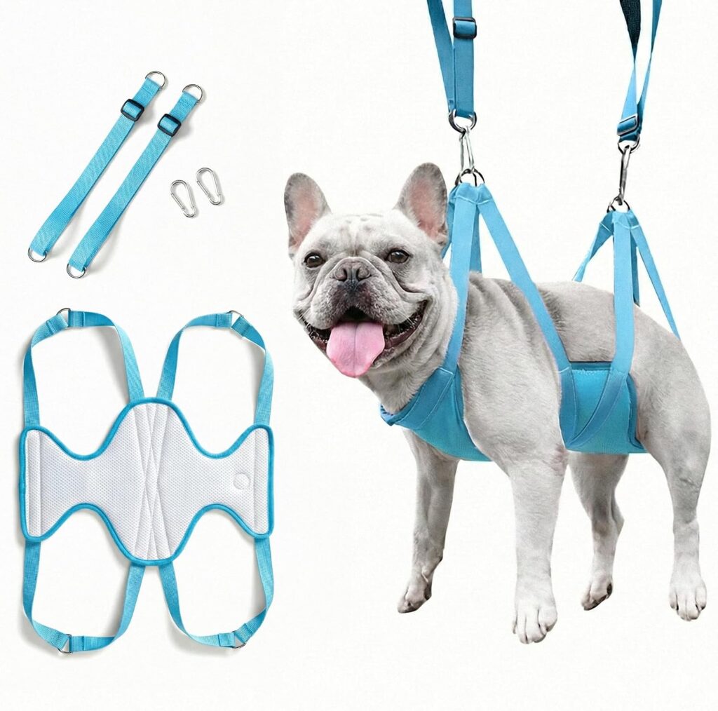 Haminway blue 3D air mesh dog grooming hammock for nail trimming