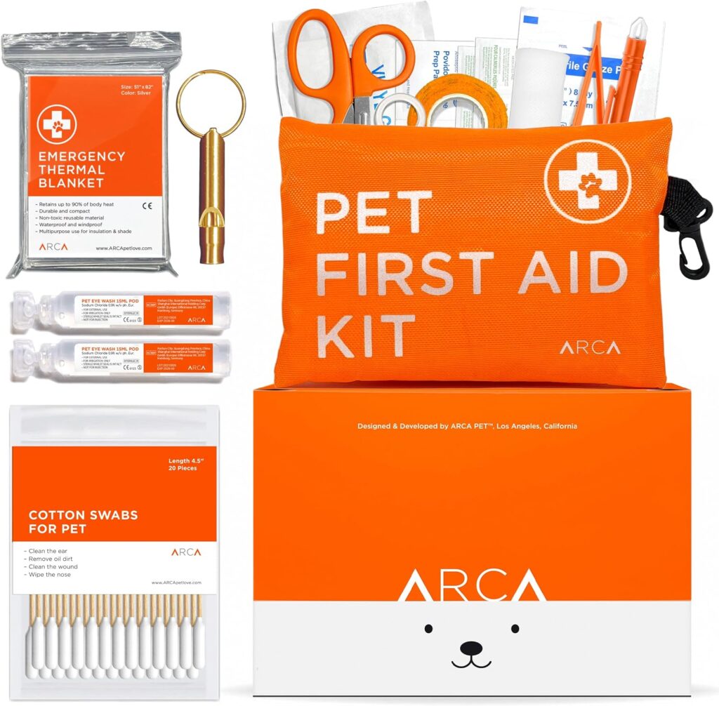 ARCA PET portable dog first aid kit for hiking, camping and outdoor adventures